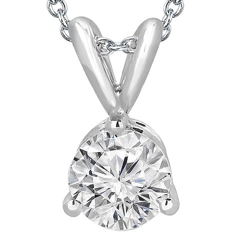 Runden Solitaire Echt DiamantNecklace Pendant 1.50 Carat White Gold 14K