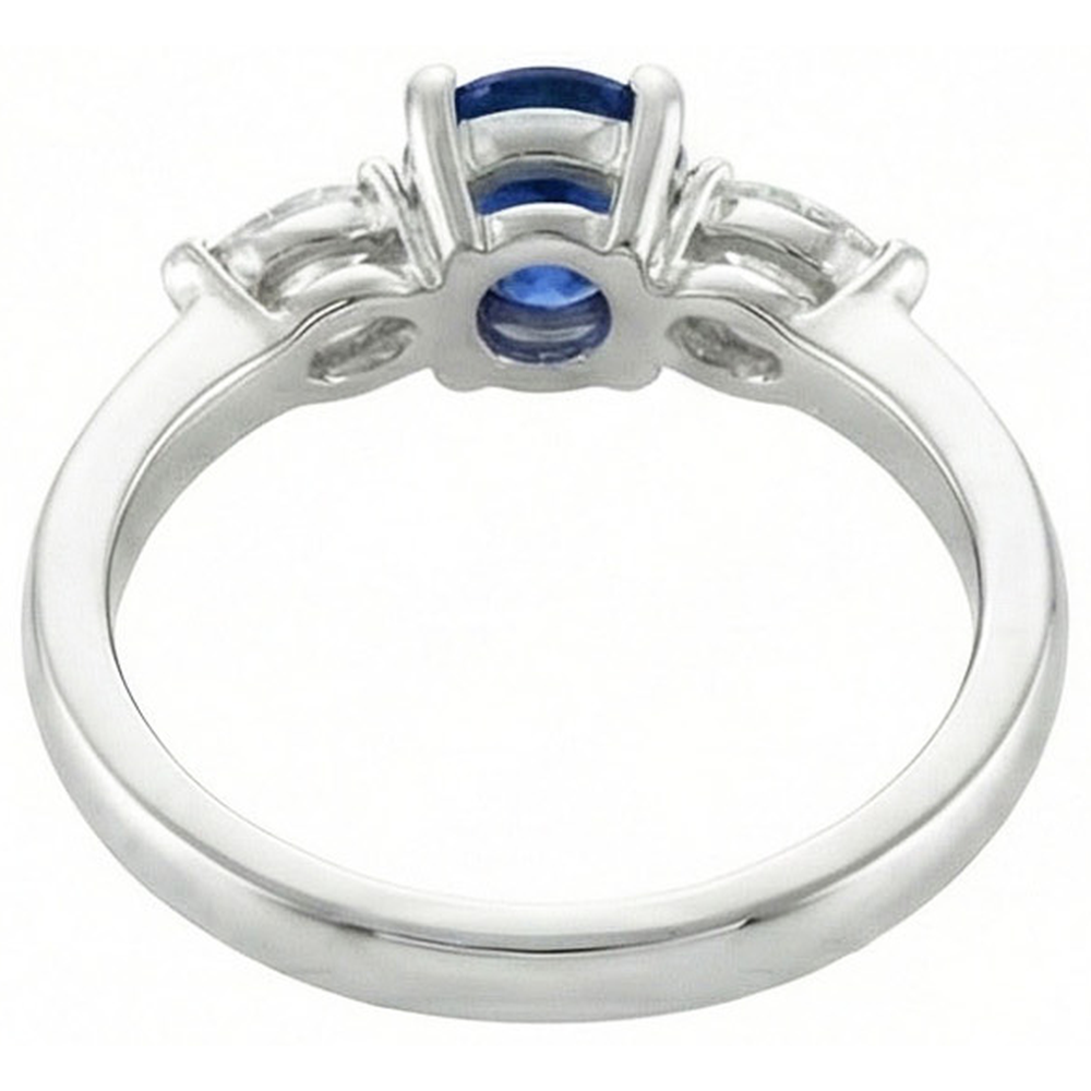 Runden & Marquise Ceylon Blue Sapphire Aus der Erde Abgebauter Natürlicher Diamants Ring Weißgold 2.50 Ct