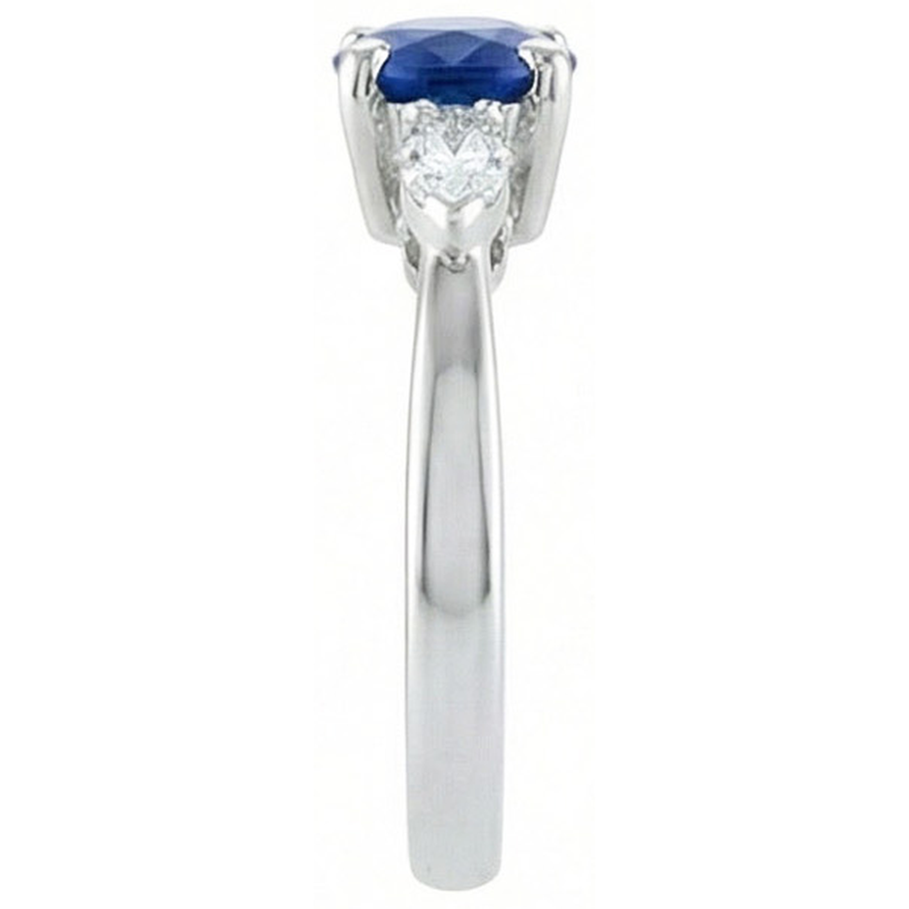 Runden & Marquise Ceylon Blue Sapphire Aus der Erde Abgebauter Natürlicher Diamants Ring Weißgold 2.50 Ct