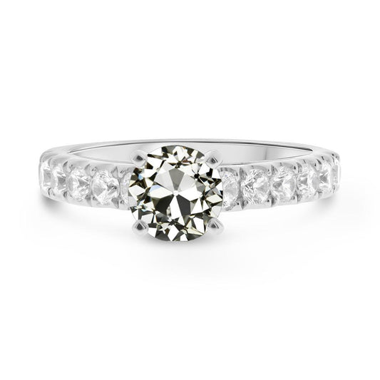 Runder Altschliff-Diamant-Verlobungsring mit Akzenten 3.50 Karat - harrychadent.de