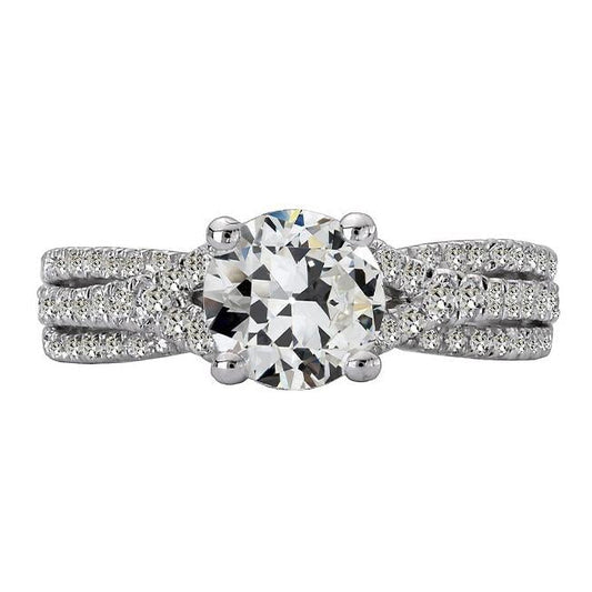 Runder Altschliff Echt Diamantring Damen Schmuck Gold 7.50 Karat
