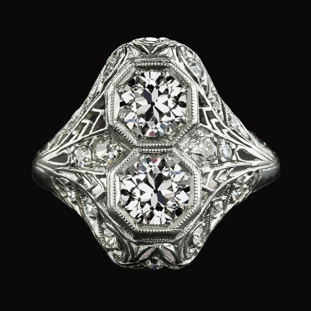 Runder Altschliff Natürliche Diamant Ehering Milgrain Antiker Stil 4.25 Karat