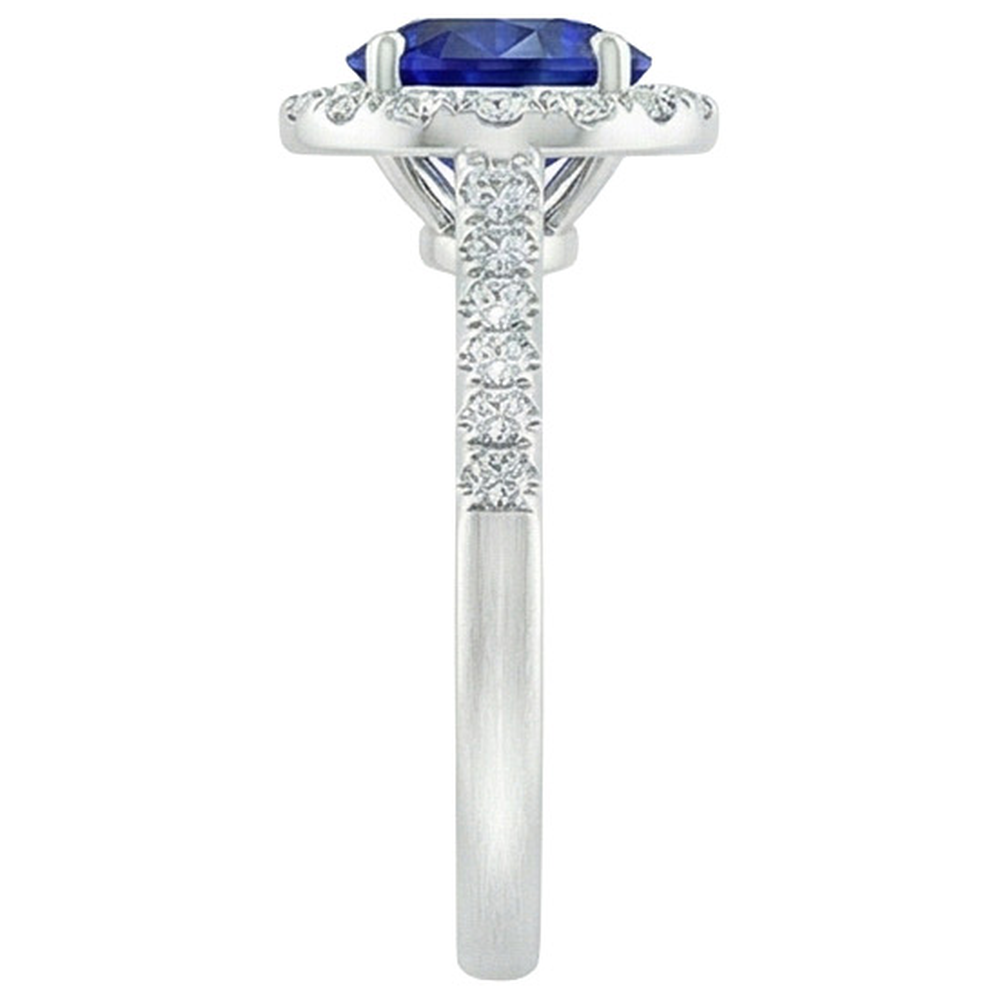 echter round diamant 2.50Karat ring Profilansicht
