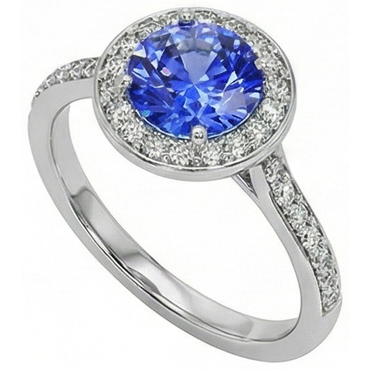 echter round diamant 4Karat ring Seitenansicht