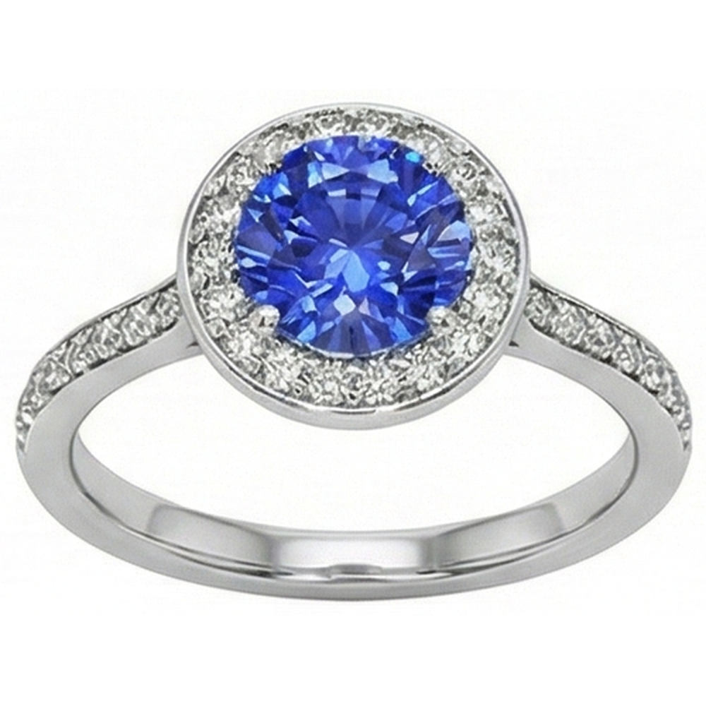 echter round diamant 4Karat ring Profilansicht