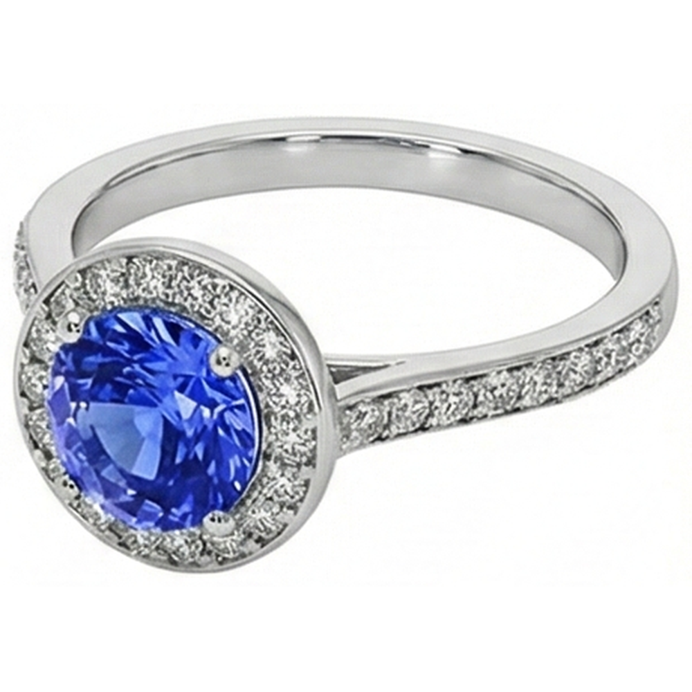 echter round diamant 4Karat ring mit Diamantbesatz