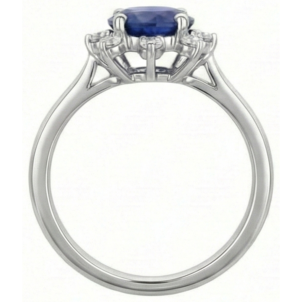 Runder Natürlicher Diamant ( nicht im Labor gezüchtet ) Halo Star Style Blauer Saphir Ring 3 Karat Weißgold