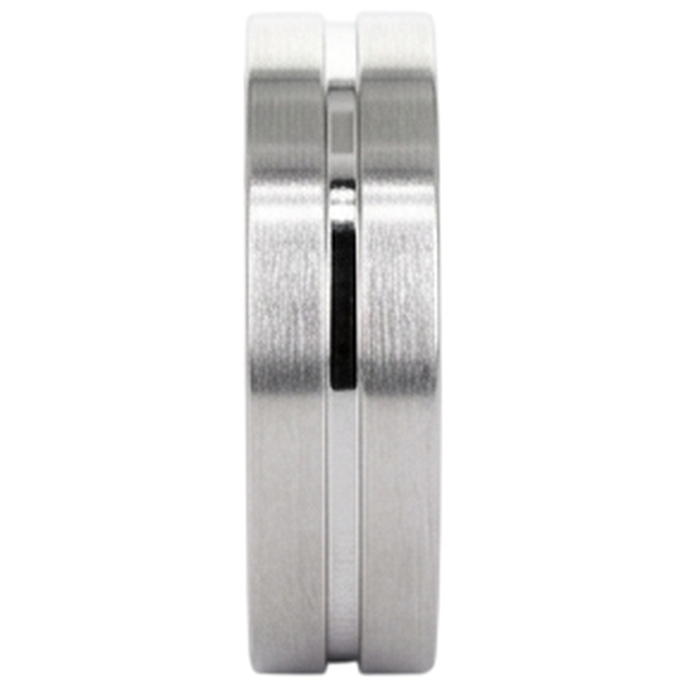 Runder Aus der Erde Abgebauter Natürlicher Diamant Herrenring mit gebürstetem Finish Weißgold 14K 0,20 Karat