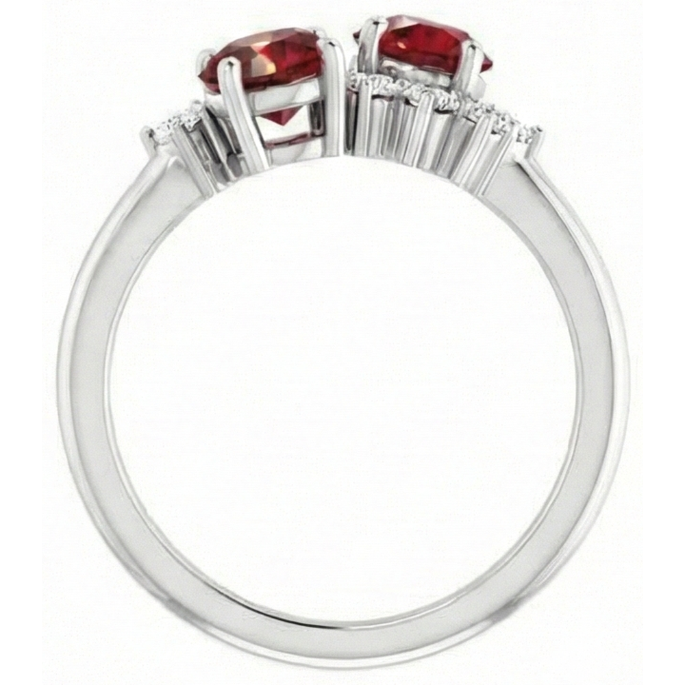 Runder Aus der Erde Abgebauter Natürlicher Diamant-Rubin-Stein-Ring 2,40 Karat Weißgold 14K Schmuck