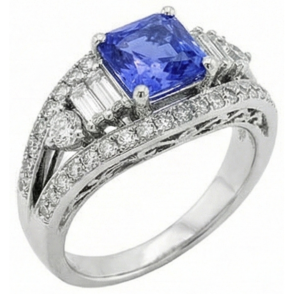 echter baguette diamant 2.50Karat ring Vorderansicht