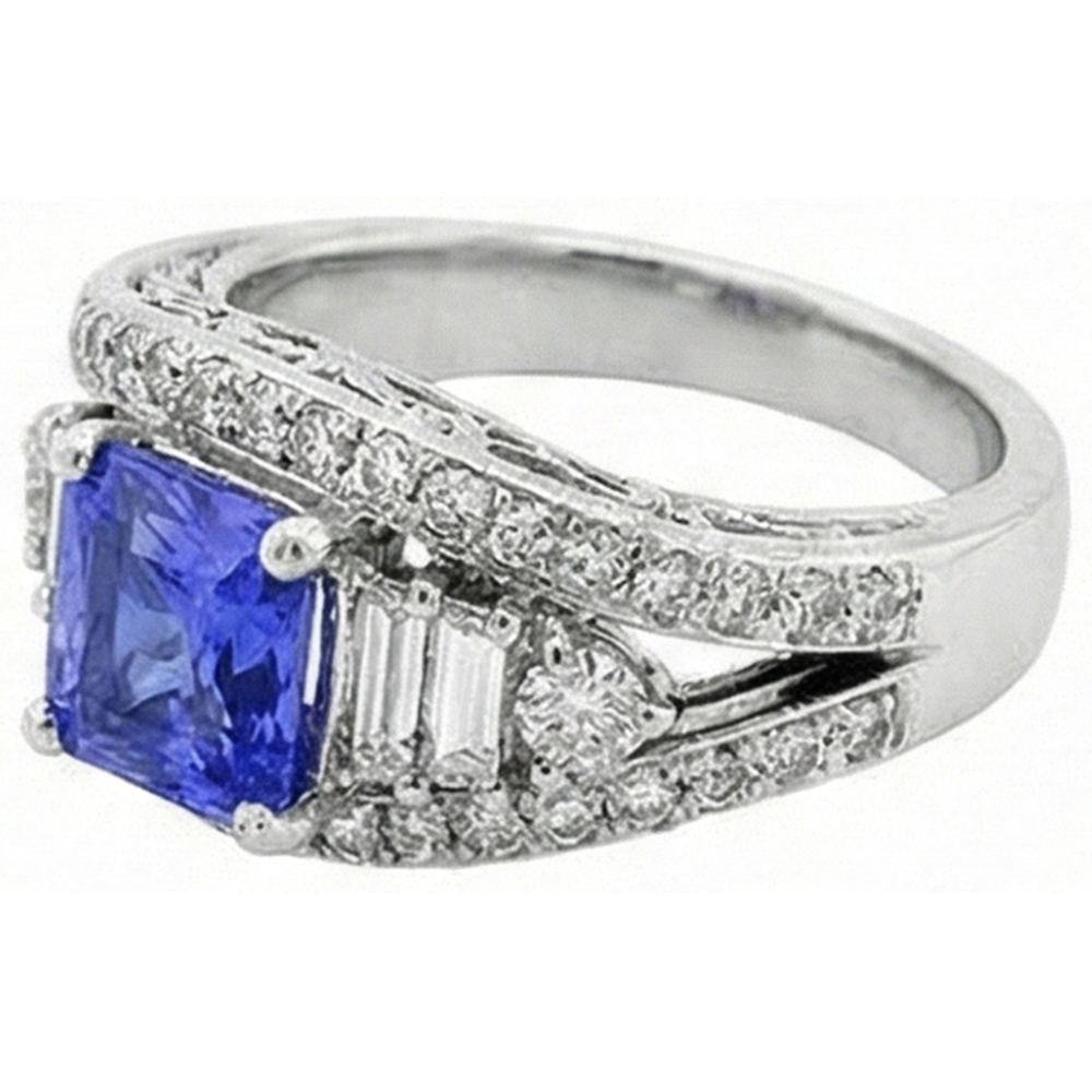 echter baguette diamant 2.50Karat ring Detailansicht