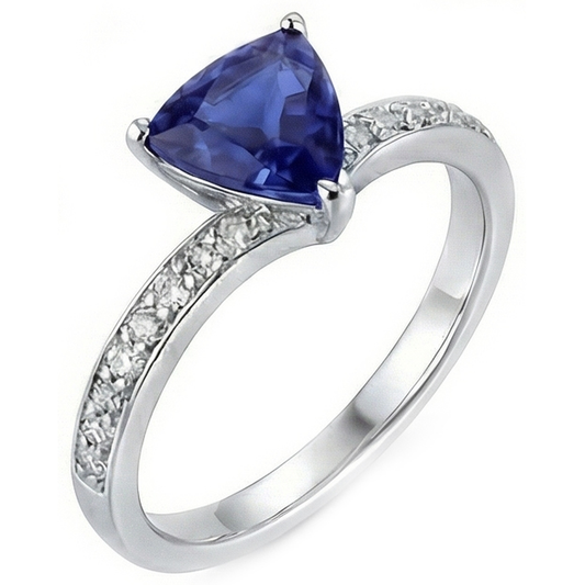 Runder Natürlicher Diamant ( nicht im Labor gezüchtet ) Trillion Saphir Ring Enhancer 2,50 Karat Gold 14K