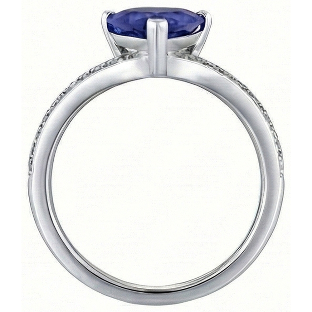 Runder Natürlicher Diamant ( nicht im Labor gezüchtet ) Trillion Saphir Ring Enhancer 2,50 Karat Gold 14K
