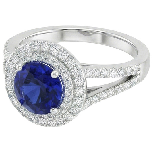 echter round diamant 3.50Karat ring Vorderansicht