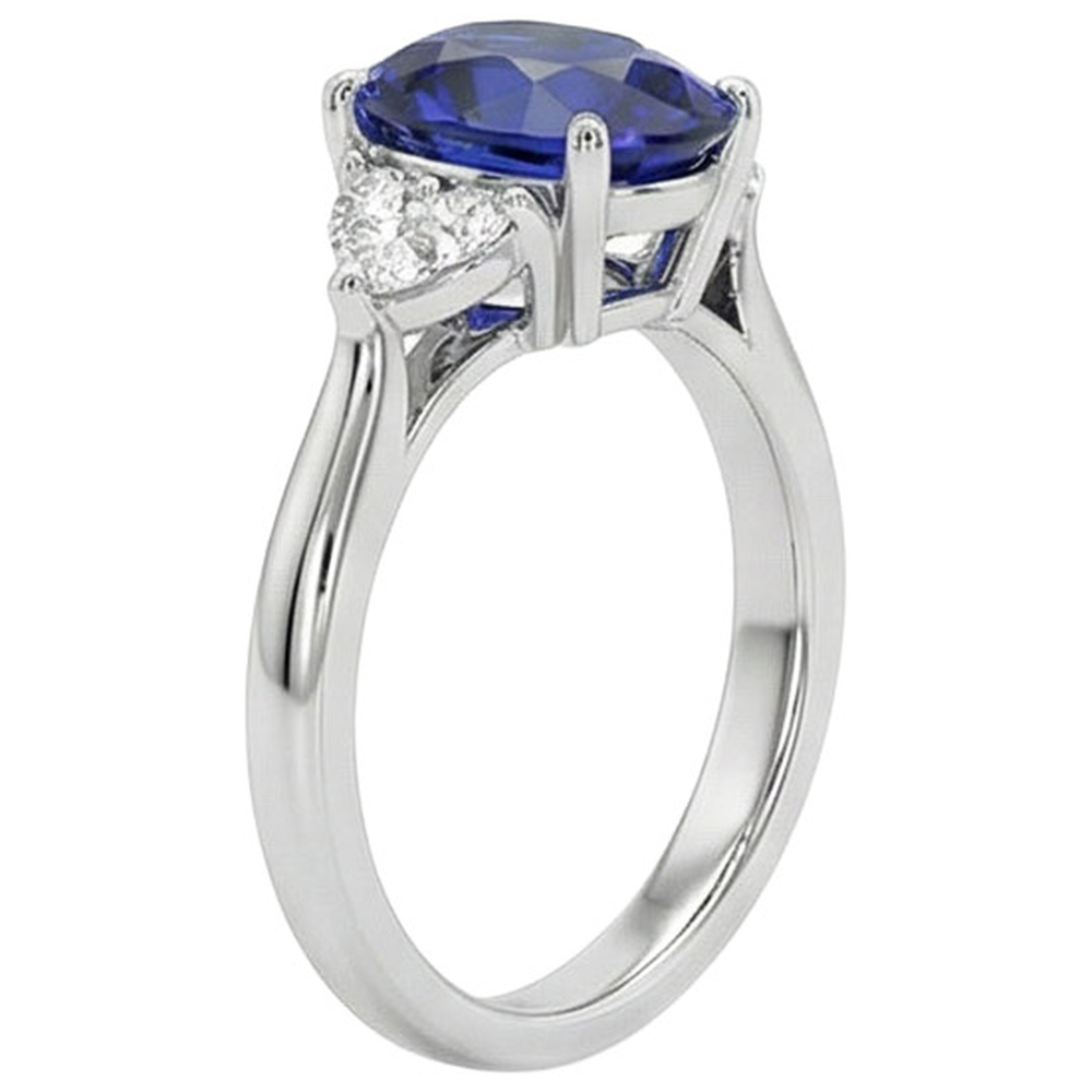 echter oval diamant 8.25Karat ring Profilansicht