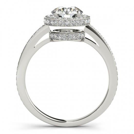 Runder Brillant-Echt Diamant-Halo-Verlobungsring 2,60 Karat Weißgold 14K