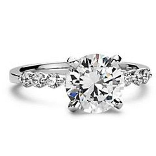 Runder Brillant-Echt Aus der Erde Abgebauter Natürlicher Diamant-Ring Solitär mit Akzenten 1,95 Karat