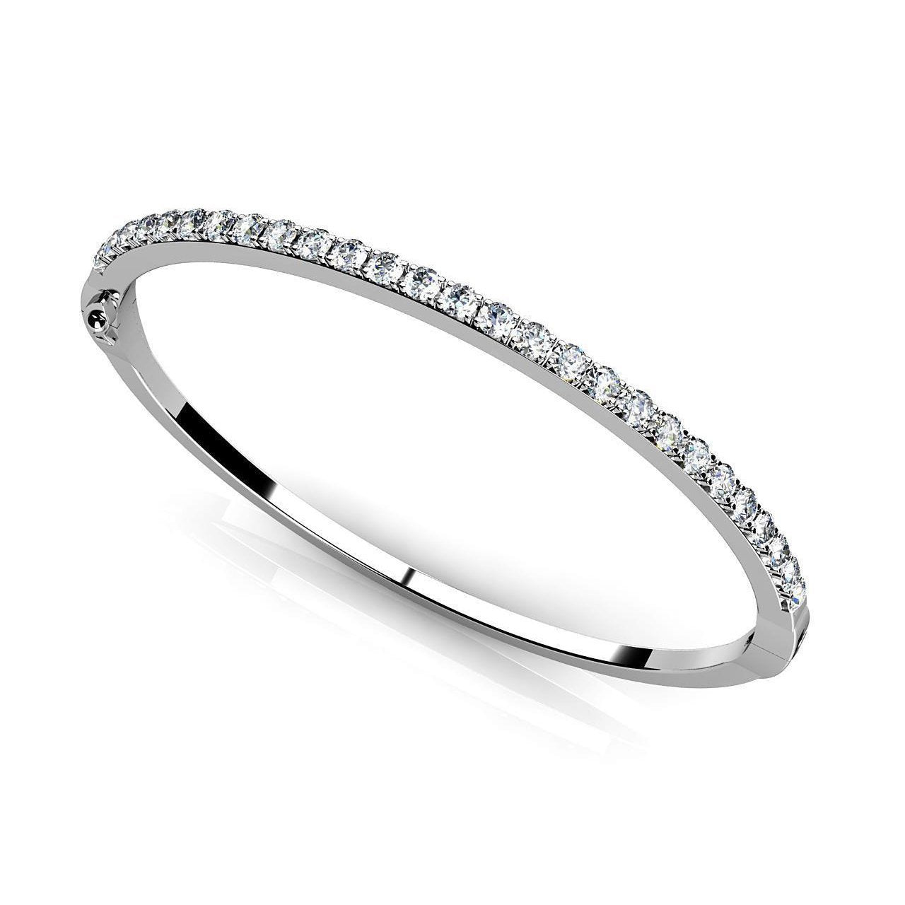 Runder Brillantschliff Echt Diamant-Armreif 4,30 Karat Goldschmuck