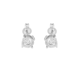 Runder Brillantschliff Echt Aus der Erde Abgebauter Natürlicher Diamant Damen Ohrstecker 3.0 Karat WG 14K