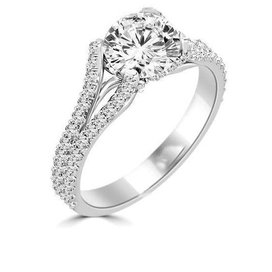 Runder Brillantschliff Verlobungsring mit 5.00 ct Echt Diamanten Weißgold 14K