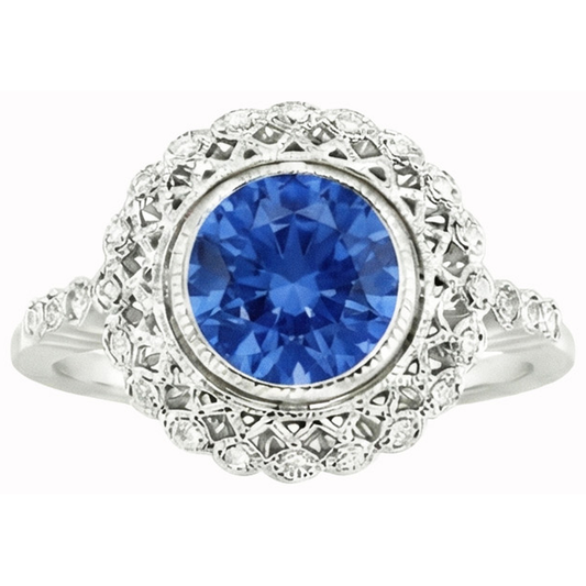 echter round diamant 3.80Karat ring Detailansicht