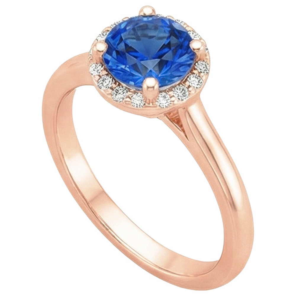 echter round diamant 2.50Karat ring Draufsicht