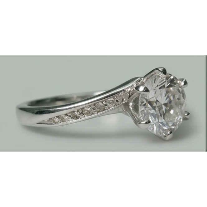 Runder Echt Aus der Erde Abgebauter Natürlicher Diamant Jubiläumsring 1,36 Karat Schmuck Neu Weißgold 14K