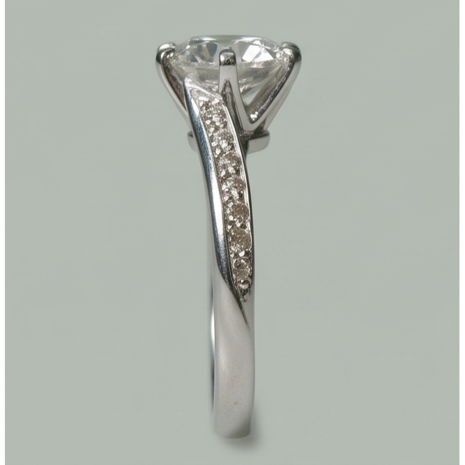 Runder Echt Aus der Erde Abgebauter Natürlicher Diamant Jubiläumsring 1,36 Karat Schmuck Neu Weißgold 14K
