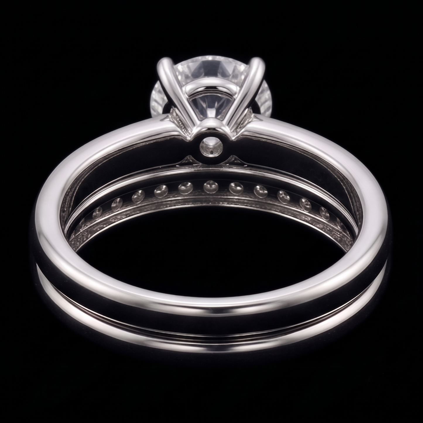 Runder Echt Aus der Erde Abgebauter Natürlicher Diamant Jubiläumsring Satz 3 Karat Krappenset Weißgold 14K