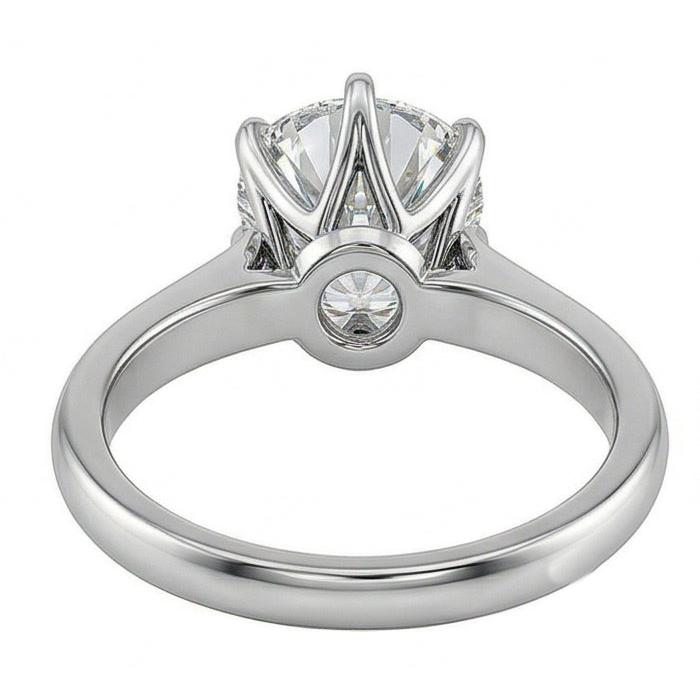 Runder Echt Aus der Erde Abgebauter Natürlicher Diamant-Solitärring mit 1,25 Kt. Krappenfassung Weißgold 14K