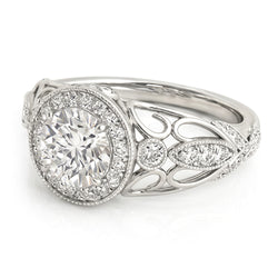 Runder Echt Aus der Erde Abgebauter Natürlicher Diamant-Verlobungs-Jubiläum 1.10 Karat Ausgefallener Ring WG 14K