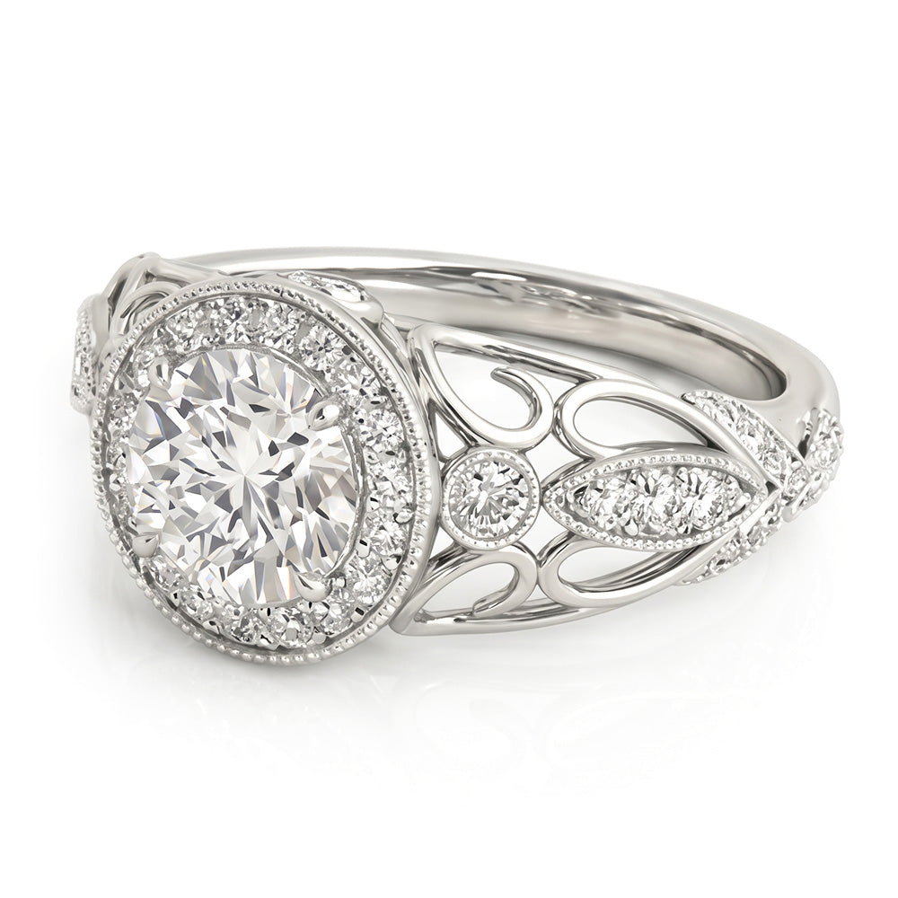 Runder Echt Aus der Erde Abgebauter Natürlicher Diamant-Verlobungs-Jubiläum 1.10 Karat Ausgefallener Ring WG 14K