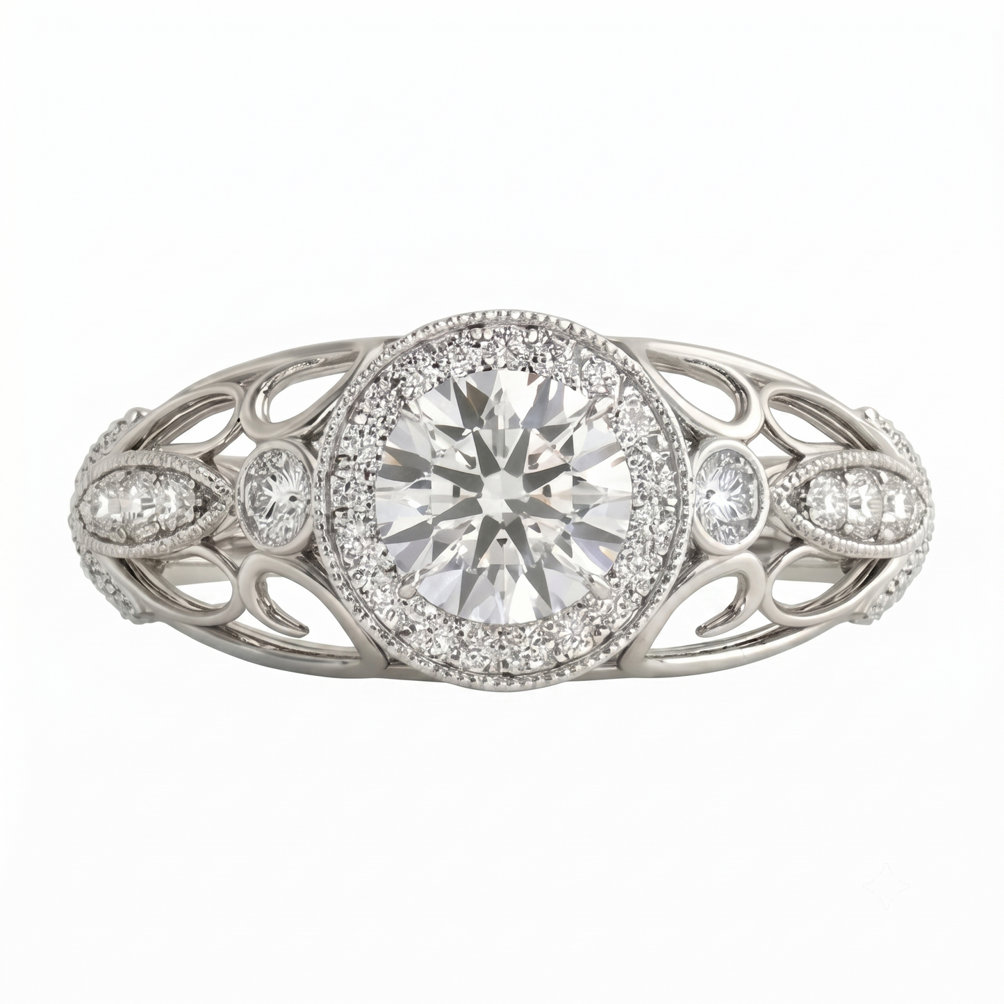 Runder Echt Aus der Erde Abgebauter Natürlicher Diamant-Verlobungs-Jubiläum 1.10 Karat Ausgefallener Ring WG 14K