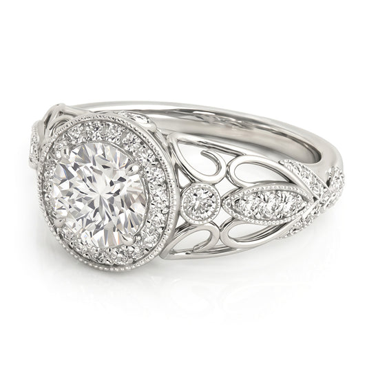 Runder Echt Aus der Erde Abgebauter Natürlicher Diamant-Verlobungs-Jubiläum 1.10 Karat Ausgefallener Ring WG 14K