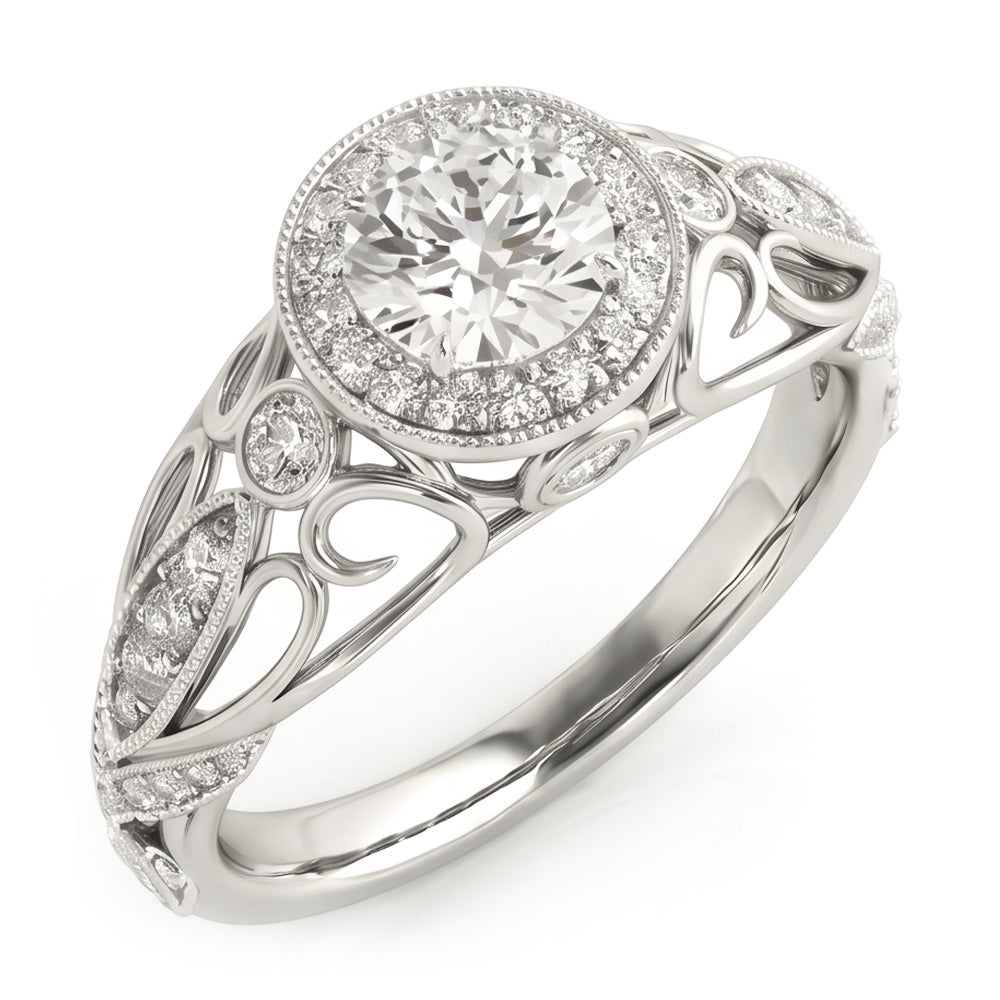 Runder Echt Aus der Erde Abgebauter Natürlicher Diamant-Verlobungs-Jubiläum 1.10 Karat Ausgefallener Ring WG 14K