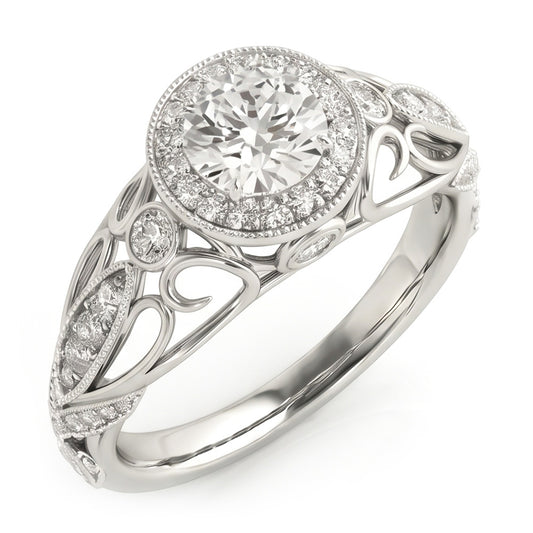 Runder Echt Aus der Erde Abgebauter Natürlicher Diamant-Verlobungs-Jubiläum 1.10 Karat Ausgefallener Ring WG 14K