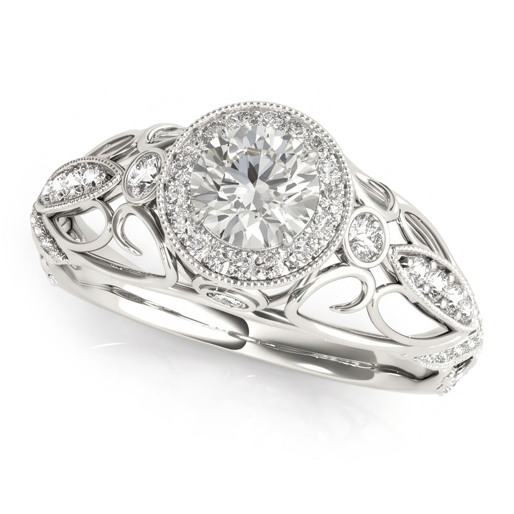 Runder Echt Aus der Erde Abgebauter Natürlicher Diamant-Verlobungs-Jubiläum 1.10 Karat Ausgefallener Ring WG 14K