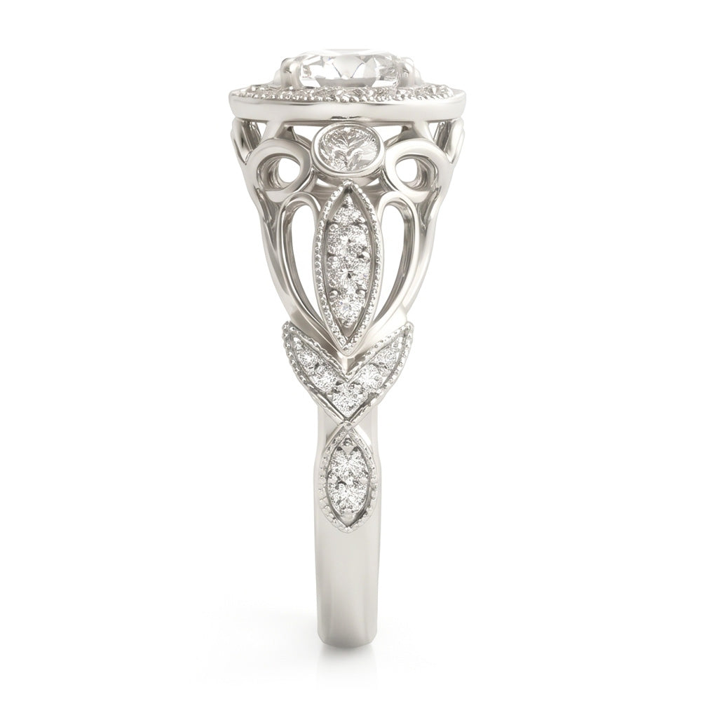 Runder Echt Aus der Erde Abgebauter Natürlicher Diamant-Verlobungs-Jubiläum 1.10 Karat Ausgefallener Ring WG 14K