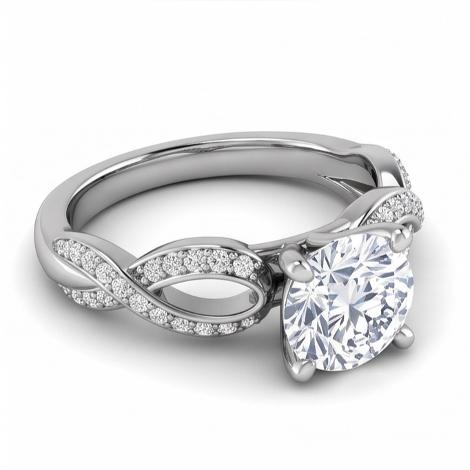 Runder Echt Aus der Erde Abgebauter Natürlicher Diamant-Verlobungs-Jubiläumsring 1,97 Karat Schmuck WG 14K