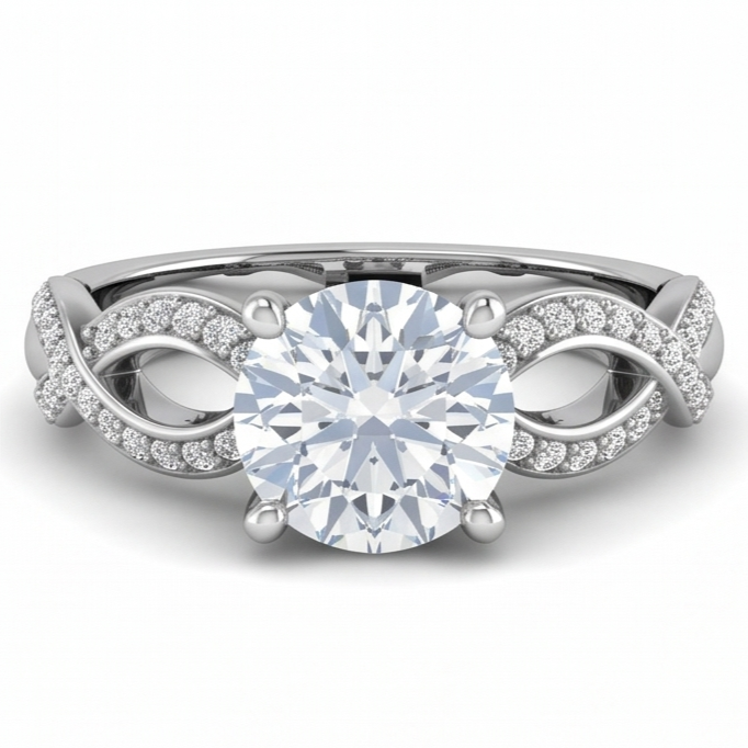 Runder Echt Aus der Erde Abgebauter Natürlicher Diamant-Verlobungs-Jubiläumsring 1,97 Karat Schmuck WG 14K