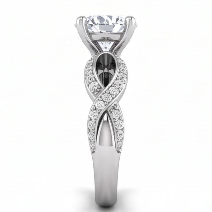 Runder Echt Aus der Erde Abgebauter Natürlicher Diamant-Verlobungs-Jubiläumsring 1,97 Karat Schmuck WG 14K