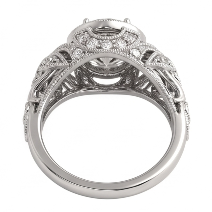 Runder Echt Aus der Erde Abgebauter Natürlicher Diamant-Verlobungs-Jubiläumsring im Vintage-Stil 2,0 ct. WG 14K