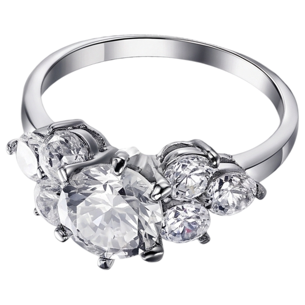 Runder Echt Aus der Erde Abgebauter Natürlicher Diamant-Verlobungsring 3.80 ct Weißgold in Korbfassung 14K