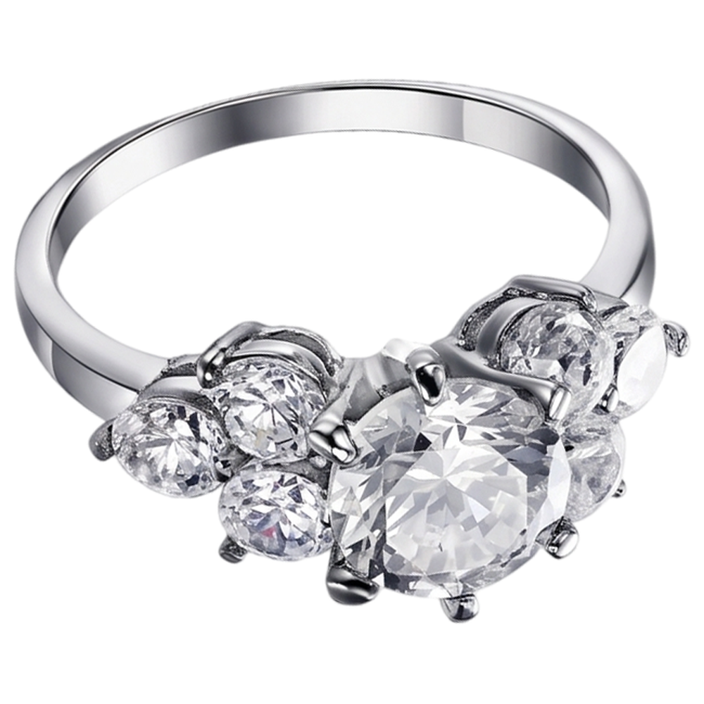 Runder Echt Aus der Erde Abgebauter Natürlicher Diamant-Verlobungsring 3.80 ct Weißgold in Korbfassung 14K