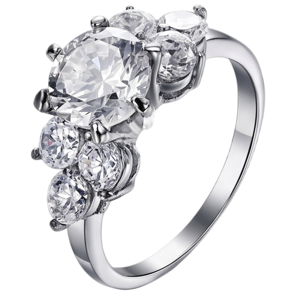 Runder Echt Aus der Erde Abgebauter Natürlicher Diamant-Verlobungsring 3.80 ct Weißgold in Korbfassung 14K