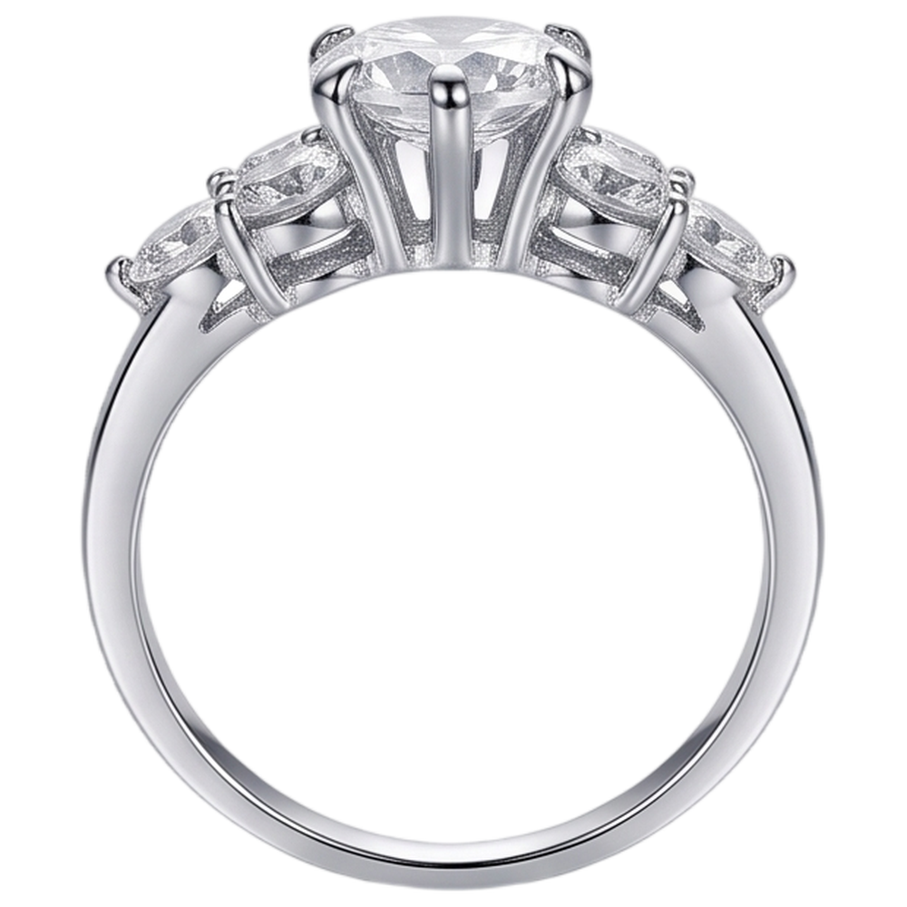 Runder Echt Aus der Erde Abgebauter Natürlicher Diamant-Verlobungsring 3.80 ct Weißgold in Korbfassung 14K