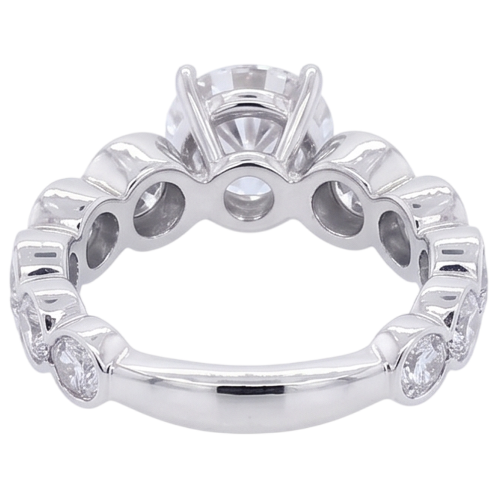 Runder Echt Aus der Erde Abgebauter Natürlicher Diamant-Verlobungsring 3,50 Karat 6 Krappen Weißgold 14K