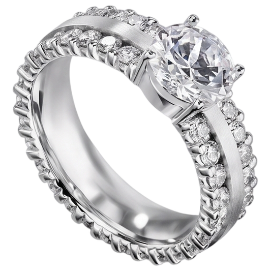 Runder Echt Aus der Erde Abgebauter Natürlicher Diamant-Verlobungsring 4.70 Karat Weißgold 14K