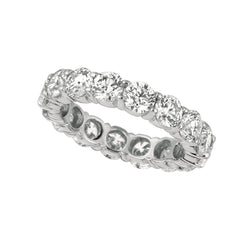 Runder Echt Aus der Erde Abgebauter Natürlicher Diamant Eternity Band 4,80 Karat 14K Weißgold