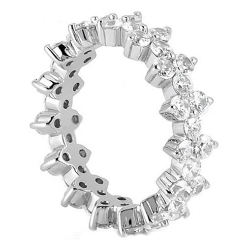 Runder Echt Diamant Ewigkeit Ehering 2,40 Karat Damen Schmuck